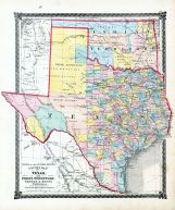 County Map of Texas, and Indian Territory